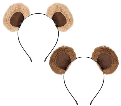 2 Pièces, Bandeaux Oreilles D'Ours, Décoration De Bandeau Pour Filles, Bandeaux En Peluche Mignons, Bandeaux Oreilles D'Animaux, Décoration De Coiffure