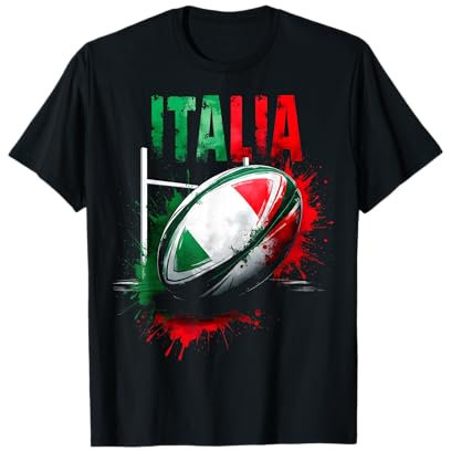 Italia Rugbyball, italienische Flagge T-Shirt