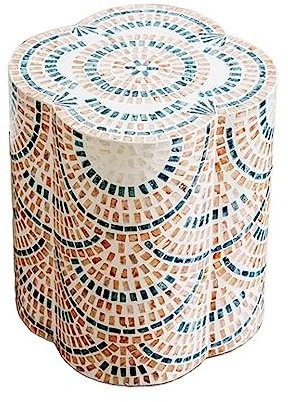Sofa-Beistelltisch Blumenförmiger Beistelltisch, dekorativer Hocker, Beistelltisch, Couchtisch for Wohnzimmer, Schlafzimmer, moderner Bettsofa-Beistelltisch, Pflanzenständer, mit handgefertigtem Musch