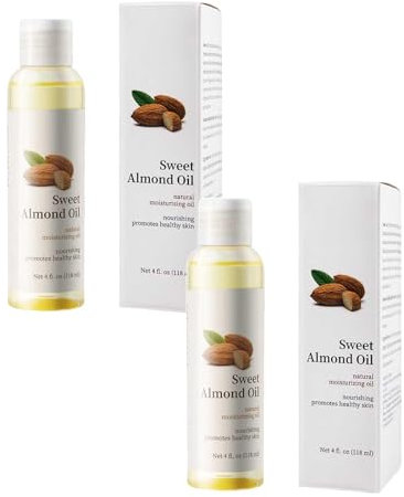 Generisch Süßes Mandelöl Handwerksmischungen Süßes Mandelöl 100% reines natürliches feuchtigkeitsspendendes Öl für Körperhaut fördert gesunde Haut 118ml/4 fl.oz (2Pcs, M)