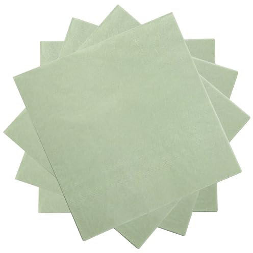 AIDUCHO 60 Stück Servietten Grün, Servietten Salbeigrün 33x33cm, Einwegservietten Eukalyptus Grüne Papierservietten, Tischdeko Salbeigrüne für Hochzeit, Geburtstag, Party, Abendessen (Hellgrün)