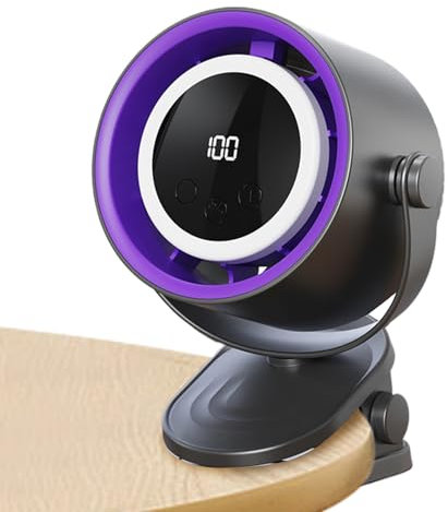 Genérico Ventilador De Escritorio | Ventilador Portátil Para Escritorio - Herramienta Eléctrica Portátil Con Luz Ambiental Nocturna, USB Y Pinza Para Escritorio, Hogar, Cocina Y Dormitorio