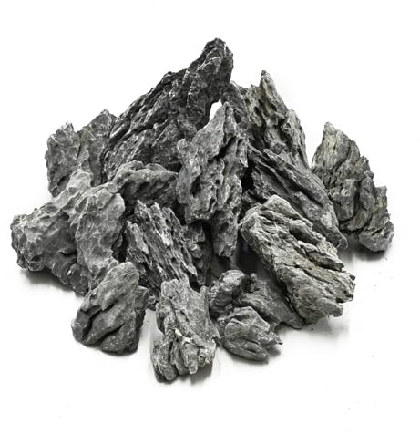 KINGRUI Natural Rocks Seiryu Stone Decorative Stones for Fairy Gardens,Miniature Landscaping,Bonsai,DIY Crafts, Aquariums & Reptile Terrariums-1kg(3-7cm)
