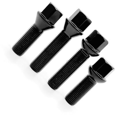 DQRG Bulloni Neri per Cerchi in Acciaio Embers M12x1,5 14x1,5 14x1,25 per Mercedes per Benz Accessori mozzi Auto 10 Pezzi Auto Centrico Distanziali(10pcs conical 37mm)