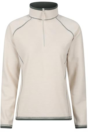 Mountain Warehouse Montana Womens Half-Zip Fleece Jumper Cream Women's Size 10