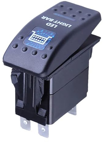 Interruptor basculante de palanca ARB de 12 V y 20 A, 5 pines, luz LED azul, apto para autobuses, barcos, autocaravanas, remolques, etc.(LED Light Bar)