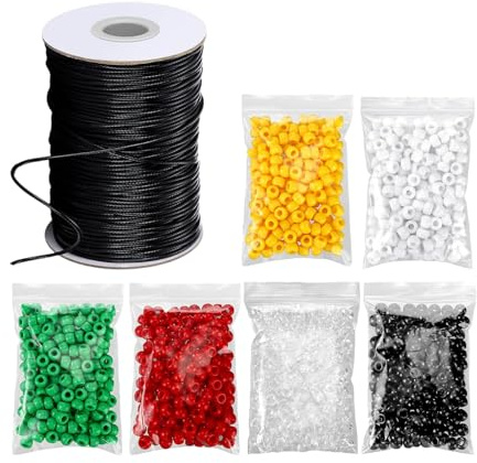 SXRQ Pour la fabrication de perles avec cordon de perles de 91,4 m pour les amateurs de bracelets d'amitié, la fabrication de bracelets de couple, cordon en coton ciré