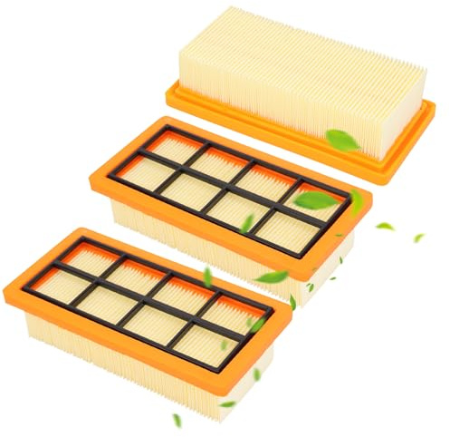 Lot de 3 filtres plissés plats pour Kär-cher AD 2, AD 2 Battery, AD 3, AD3 Premium, AD 4, AD4 Premium, AD 3.200, AD 3.000 - Remplace les filtres 6.4 15-953.0