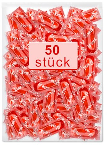 50 Stück Packung Kondome Männer Condoms 52mm Breite mit Extra Feucht Glatt | Natürliche Latex Kondome, Ultra Dünn 0.05mm, Einzeln Hygienisch Verpackt, für Sicherheit und echtes Hautgefühl