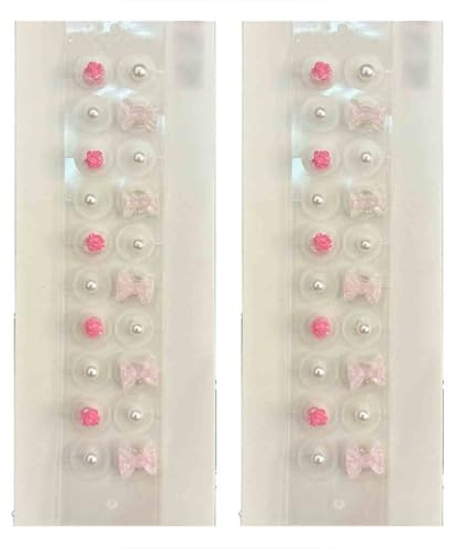 AHUAN 20/40 Stk Schweißfest Akupunkturpflaster Unsichtbar, Haltbarkeit Ear Seeds Schweißfest Akupressur Pflaster Reisen(Pink - 40 pcs)