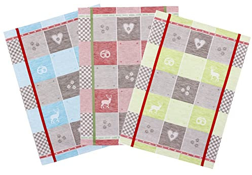 Kracht 3er Pack Halbleinen Geschirrtuch 50x70 farblich sortiert-2-250-60-Oktoberfest