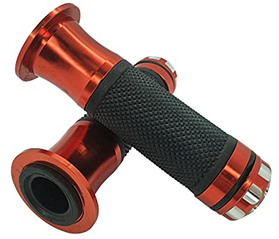 one by Camamoto cód. 77344316E Kit Set par puños Verve Color Negro/Naranja Compatible con Motos y Scooters, con Agarre óptimo Producto de fácil instalación, ø Izquierda 22 mm/Derecha 25 mm - Largo.