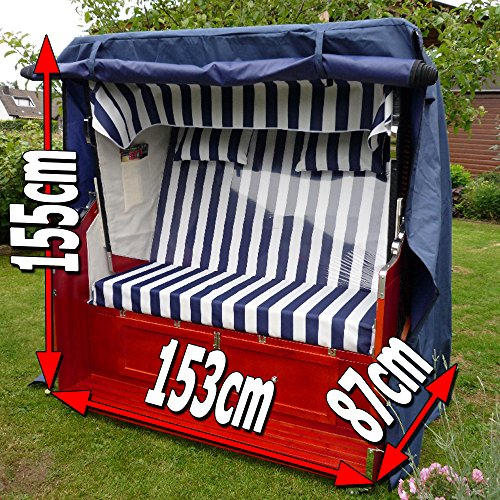 XINRO® XXL Strandkorbhülle blau für bis zu 152cm breite Strandkörbe Strandkorbhülle Strandkorbhaube Abdeckplane…