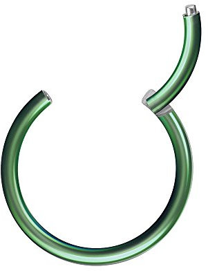 Piercingfaktor Universal Piercing Segmentring Scharnier Clicker Segment Ring Septum Tragus Helix Ohr Nase Lippe Brust Intim Grün 1.0mm x 9mm