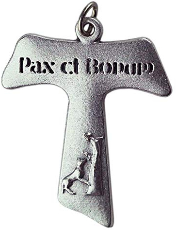 Eurofusioni Saint Francis of Assisi Tau Cross Pax et Bonum – versilberter Anhänger – H Zoll 1,26-10 Stück