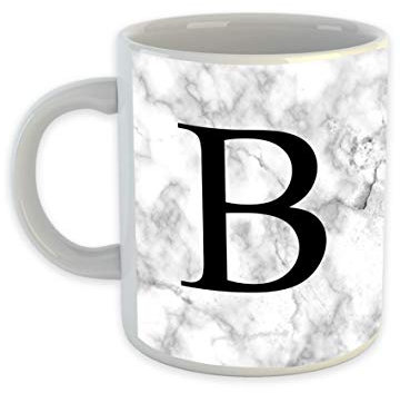 Personalised Marble Effect Initial Mug- Best Gift for Birthdays, Christmas for Any Occasion