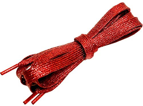 goodlace Metallico Lacci delle scarpe glitterati Bling Lacci 115CM rosso