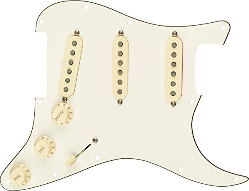 Fender Stratocaster Pickguard, vorverkabelt, Tex-Mex SSS, 11-Loch Schlagbrett, Pergament, für E-Gitarre, Gitarren Zubehör, Ersatzteile für Stratocaster, Custom Pickguard für E-Gitarre