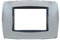 Placca Bombe Da 3 Moduli 3 Posti, Compatibile Con Bticino Living (Cromato Lucido)
