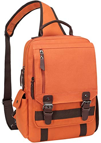mygreen Retro-Schultertasche, Kuriertasche, Radfahren, Sport, Umhängetasche, Orange, L, Langlebig, stilvoll