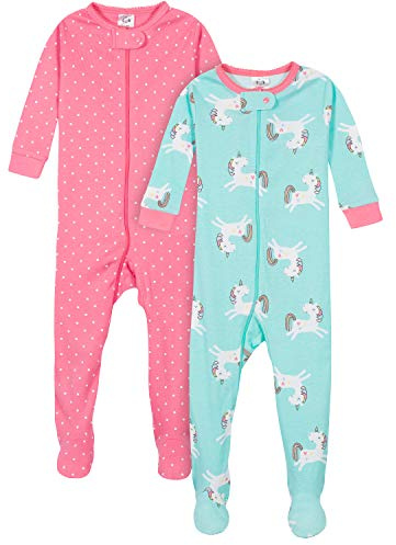 Gerber Baby - Mädchen 2-Pack Footed Pajamas Baby- und Kleinkind-Schlafanzüge (2er Pack)