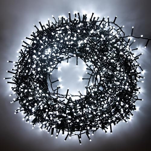 SHATCHI 1500LED Árbol de Navidad Racimo Compacto Luces de Hadas Multifunción 8 Modos de Luz, Temporizador Cable Verde Interior/Exterior Bajo Voltaje Decoraciones para el Hogar de Vacaciones
