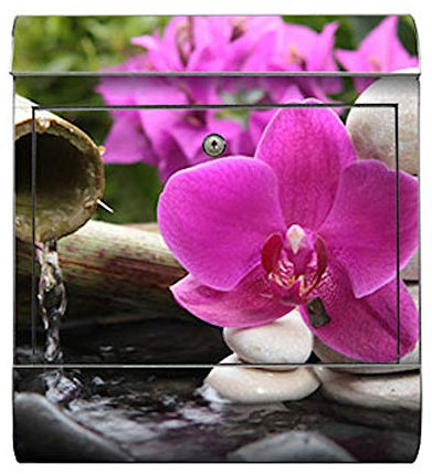 motivX-Ideenwerkstatt Briefkasten Kombi Wandbriefkasten mit Motiv Orchidee mit Bambus