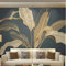 Papier Peint Panoramique 3D 350cmx250cm Feuille De Bananier Doré Jungle Tropicale Tapisserie Photo Poster Tableaux Muraux Salon Chambre Bureau Couloir Jungle Mural Décoration