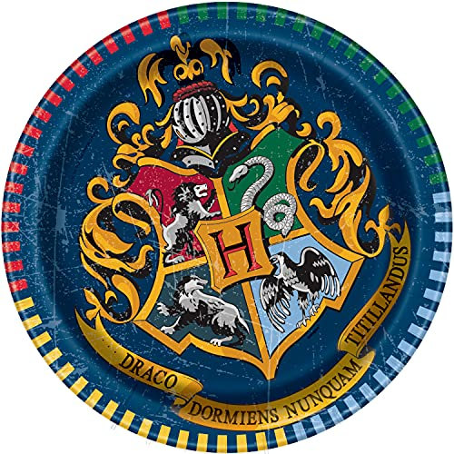 Unique Party 59104EU Umweltfreundliche Pappteller-18 cm- Harry Potter Party-Packung mit 8 Stück, Multicolour
