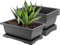 JOIKIT 4 Packungen 27,9 cm große Bonsai-Töpfe aus Kunststoff mit Drainageschale, rechteckige Bonsai-Trainingspflanztöpfe, Pflanzenwachstum Bonsai-Baumtöpfe für Garten, Dekoration, Balkon