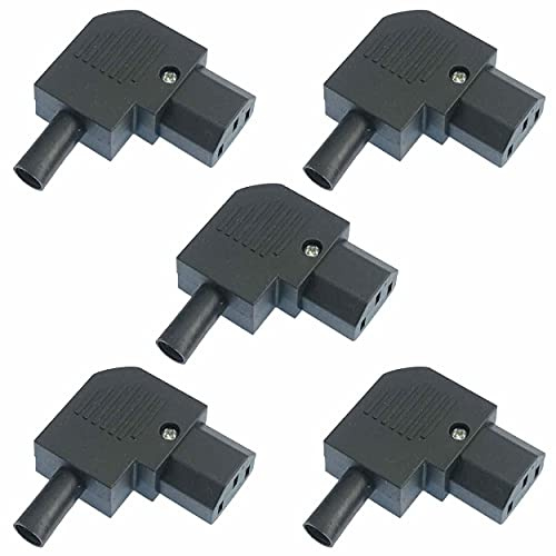 IEC Right Angle Elbow Cable Socket Computer Electronics Rewireable DIY Hobby (Pack of 5)