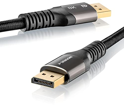 SEBSON DisplayPort Kabel 2m - DP 1.4 male/male, 8K/60Hz 4K/144Hz 2K/240Hz - DisplayPort auf DisplayPort für Monitor, Bildschirm, PC, Gaming