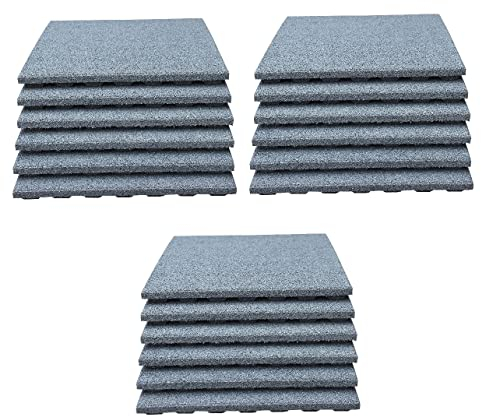 LANDGRID 18x Fallschutzmatten 50x50x4cm Grau Spielplatz Pool Schaukel Spielturmplatte Garten