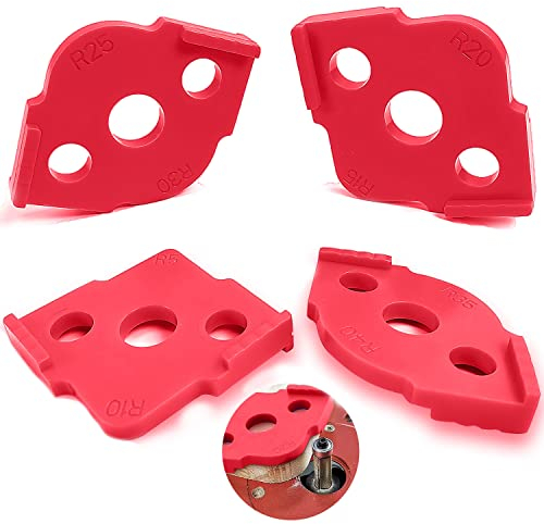 4 Pezzi Modelli Radius Jig Router Templates, R5 / R40 Angolo Angoli Arrotondati Raggio Quick-jig Router Modelli, Falegname Semicircle Templates Positioning, per Fresatura del Legno (Arancione)