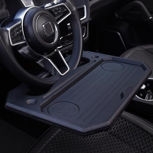 CYDZSW Car Steering Wheel Tray for Eating Food,Steering Wheels Desk Road Trip Essentials for Adults,Car Table Food Trays Organization,Cars Cool Interior Gadgets Accessories(Black)