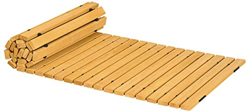 Outsunny Allée Chemin de Jardin en Lattes de Bois Enroulable - Bois Massif de pin 185 x 60 cm