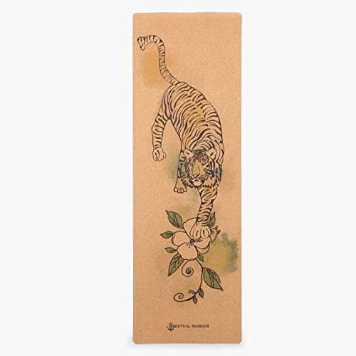 Shakti Warrior Shivshakti Pro Yogamatte aus Kork, hochwertig, bedruckt, natürlich, umweltfreundlich, biologisch abbaubar, rutschfest, Pilates, Workouts (182.9x61x3 mm dick)
