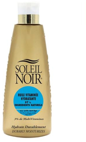 Soleil Noir Feuchtigkeitsspendendes Vitaminöl – für alle Hauttypen – 97% natürliche Inhaltsstoffe – hergestellt in Frankreich – Flasche mit Kapsel Service, 150 ml