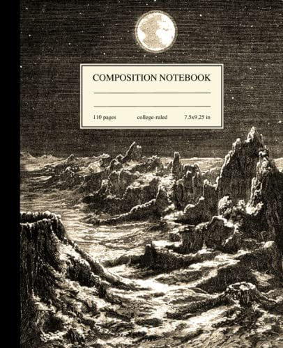 Composition Notebook College Ruled: Vintage Astronomy Moon & Earth Illustration | Science Aesthetic Journal for Back to School, College & University (Vintage Flora and Fauna)