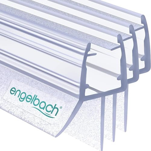 Engelbach® Joint de porte de douche 3x 60cm - Profil d'étanchéité en caoutchouc extra-épais pour verre 5-8 mm, étanchéité optimale, installation facile