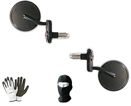 KOMPATIBEL MIT Yamaha XJ 600 S Diversion SPIEGELPAAR Cafe' Race SCHWARZ Aluminium RUNDER Spiegel LENKERENDSEITENSCHIEBER Befestigung VON Ø13 BIS 22 VERSTELLBAR NACH Oben UND UNTEN