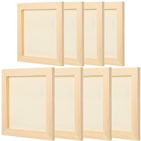 Toddmomy 8pcs Wooden Craft Frames Square Wooden Picture Frames for Diy Art Projects Smooth Surface for Clay Painting and Decoration for School and Home Use