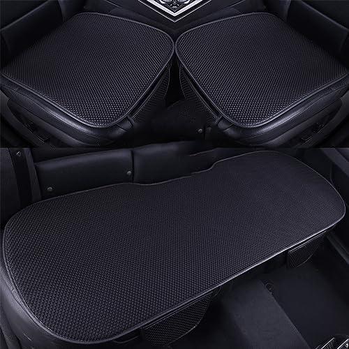 YAZGAN Sitzkissen Auto, für BMW Série 1 F21 F40 F52 116i M135i Sitzauflagen Gegen Schwitzen, Anti Rutsch Autositzschoner, Weich Atmungsaktiv,E Black-3