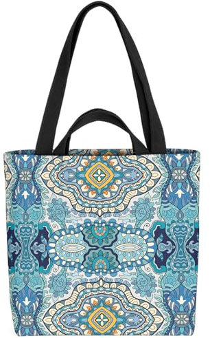 VOID Orientalisch Muster Blau Orient Tasche 33x33x14cm,15l Einkaufs-Beutel Shopper Einkaufs-Tasche Bag