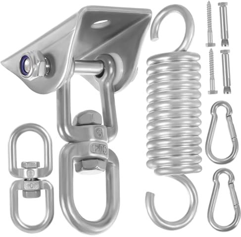 ibasenice Ganci Per Altalena in Acciaio Inossidabile Kit Per Appendere Laltalena Per Veranda Gancio Per Soffitto Con Funzione Rotante