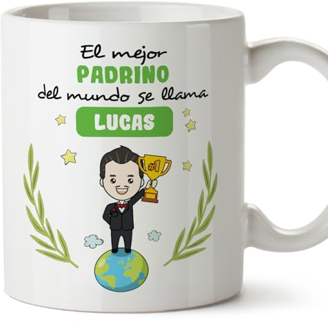 MUGFFINS Tazas Personalizadas para PADRINO - En Español - Eres Mejor del Mundo - 11 oz / 330 ml - Regalo personalizable original y divertido