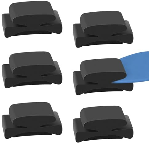Linkidea Lot de 6 supports de médiators en caoutchouc pour guitare, basse, ukulélé (noir), convient aux supports de médiators fins