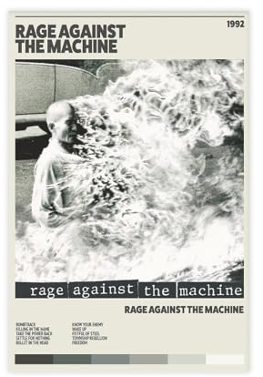 ZOLULA Rage Against The Machine – Musikalbum-Poster, Leinwand, Poster, Wandkunst, Dekordruck, Bild, Gemälde für Wohnzimmer, Schlafzimmer, Dekoration, ungerahmt, 30 x 45 cm