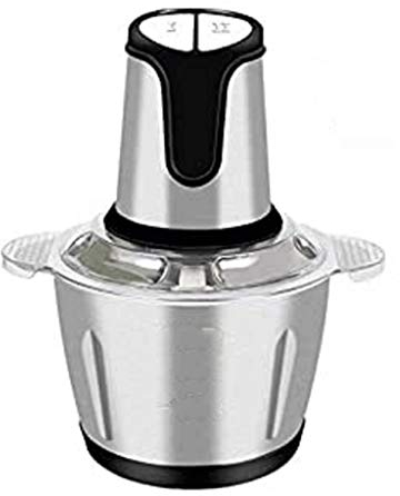 GaRcan Tritacarne Elettrico, Tritacarne, Robot da Cucina, Frullatore in Ciotola di Vetro da 2 Litri per Carne, Verdura, Frutta e Noci