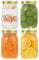 LIMILI Golden Glass Food Storage Jar, 500ml/16oz, 8 x 12 x 7 cm, 4PCS - Gold